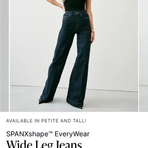 Medium SPANX Wide Leg Jeans in Indigo